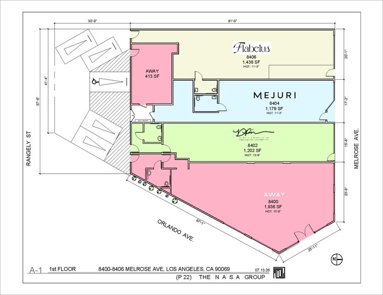 8400-8406 Melrose Ave, West Hollywood, CA à louer - Plan d’étage - Image 2 de 3