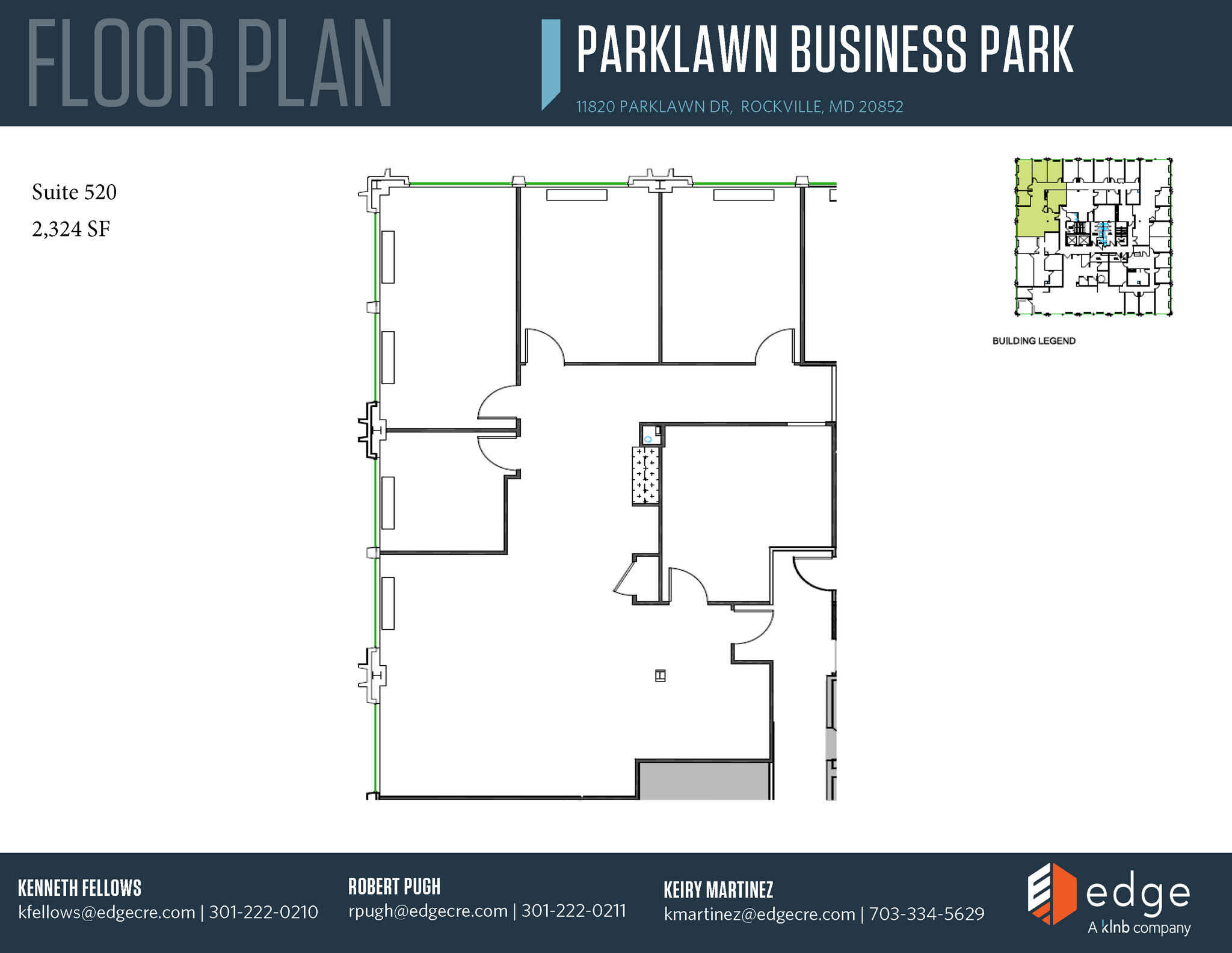 11820 Parklawn Dr, Rockville, MD à louer Plan d’étage- Image 1 de 1