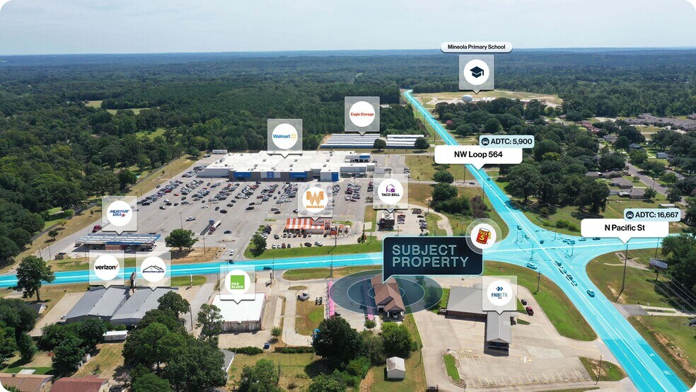 2163 North Pacific St, Mineola, TX à vendre - Aérien - Image 2 de 2