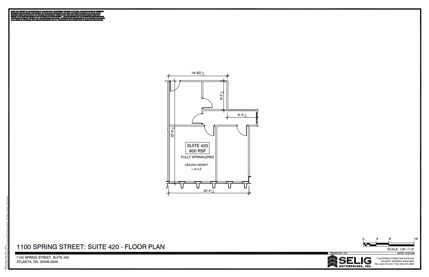 1100 Spring St NW, Atlanta, GA à louer Plan d’étage- Image 1 de 1