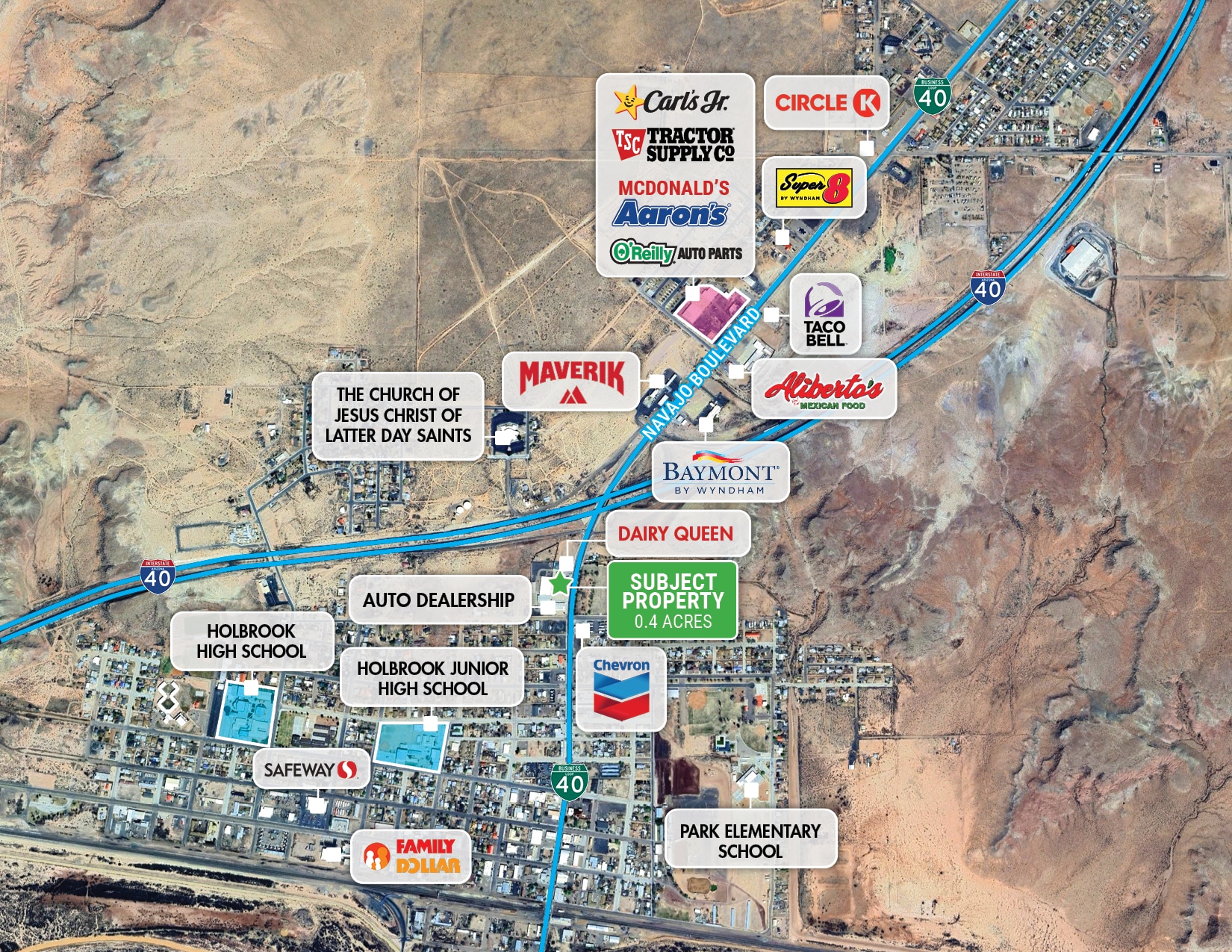 1051 Navajo Blvd, Holbrook, AZ for sale Aerial- Image 1 of 3