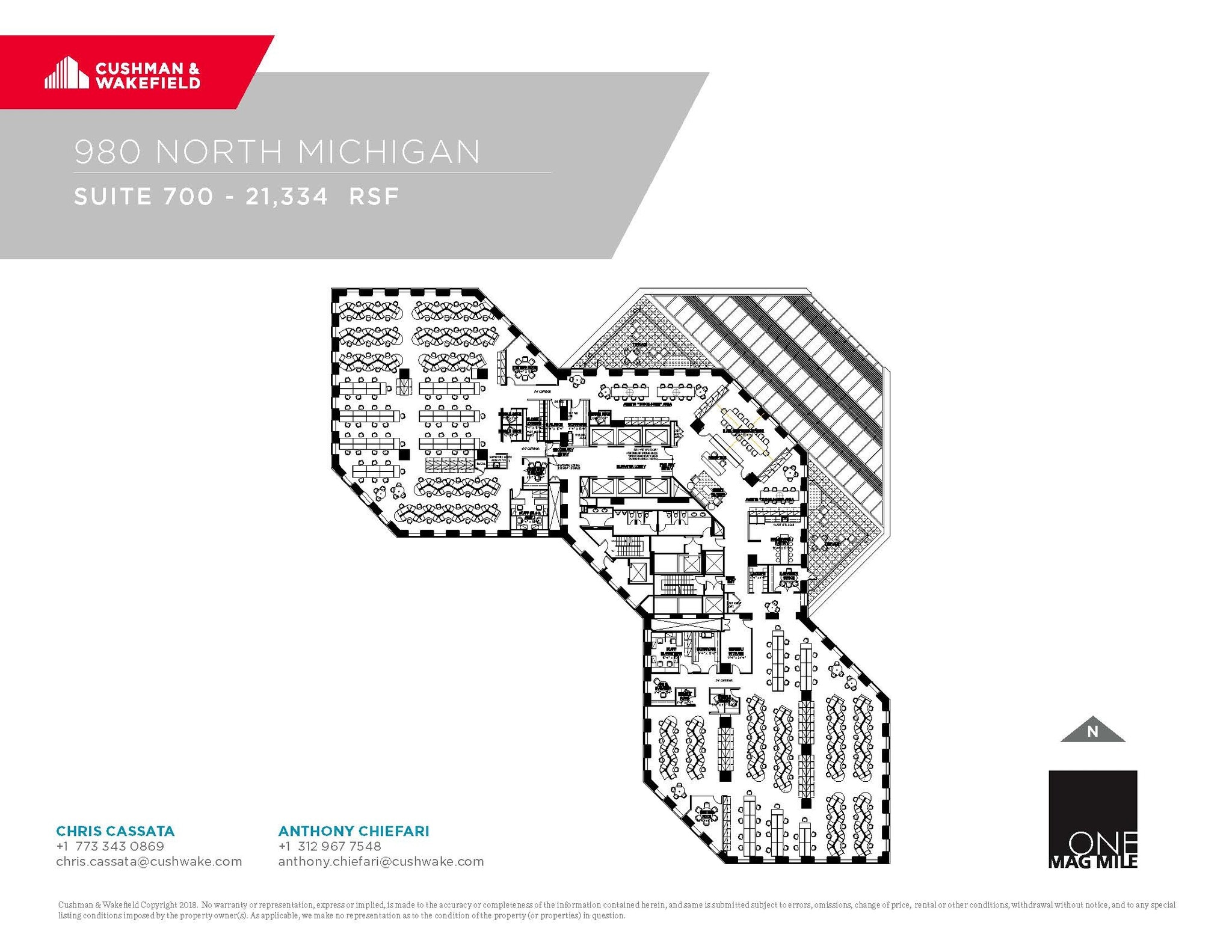 980 N Michigan Ave, Chicago, IL à louer Plan d’étage- Image 1 de 1
