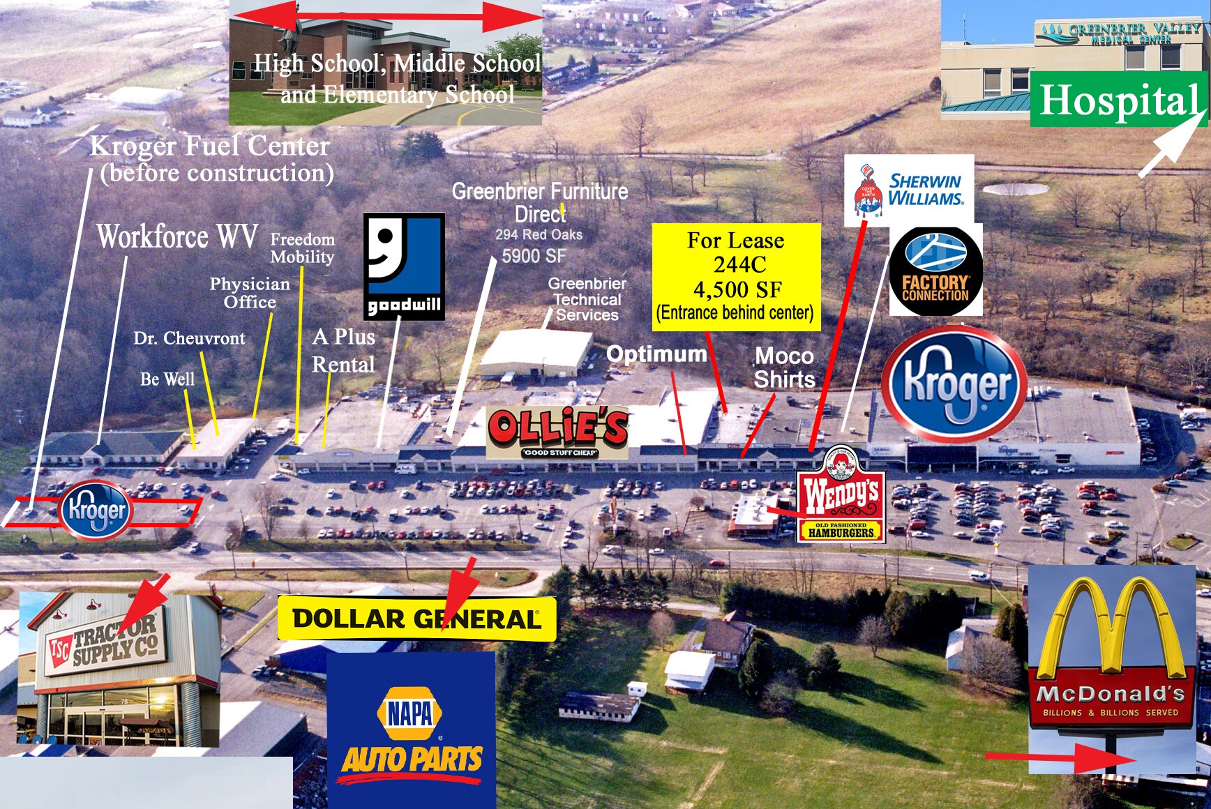 252 Red Oaks Shopping Ctr, Lewisburg, WV à louer Photo principale- Image 1 de 3