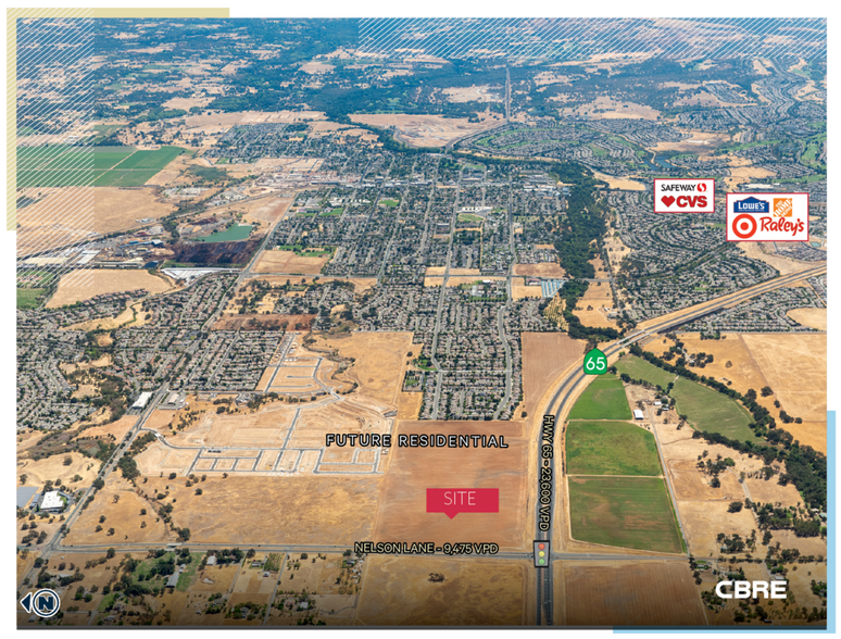 Hwy 65 & Nelson, Lincoln, CA for lease - Aerial - Image 1 of 2