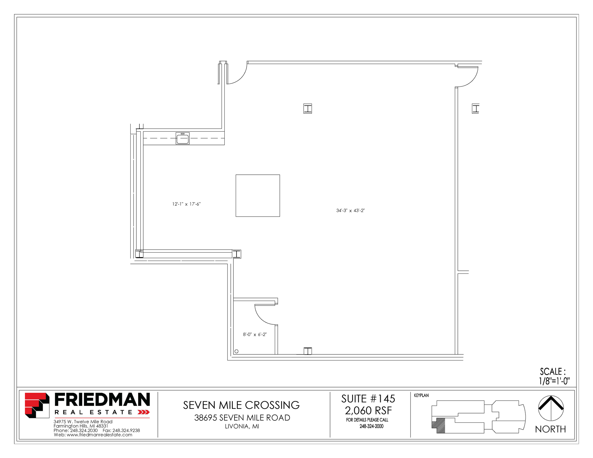 38705 7 Mile Rd, Livonia, MI à louer Plan d  tage- Image 1 de 2