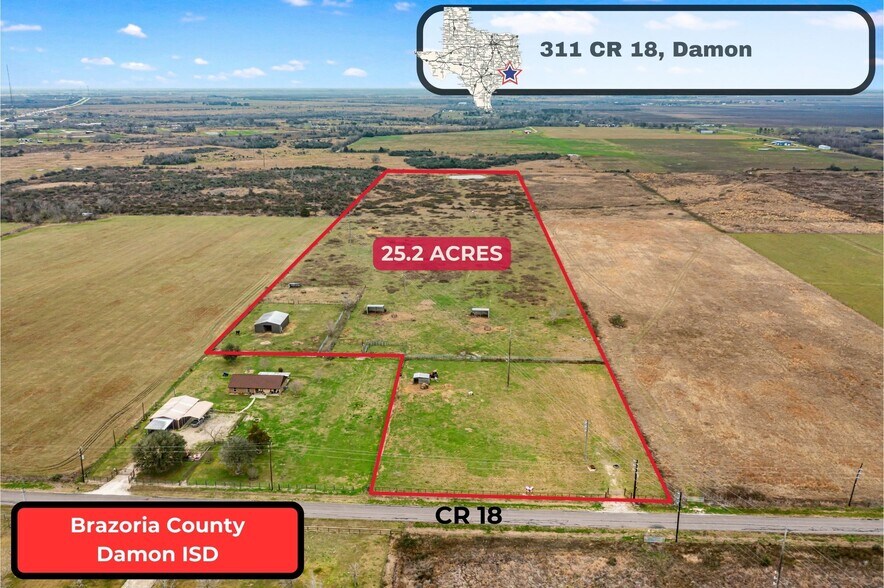311 County Road 18, Damon, TX à vendre - Aérien - Image 1 de 39