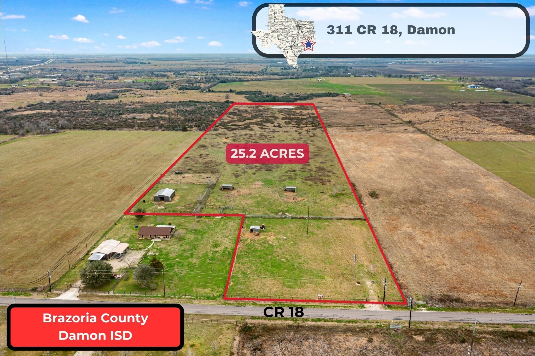 311 County Road 18, Damon, TX à vendre Aérien- Image 1 de 40