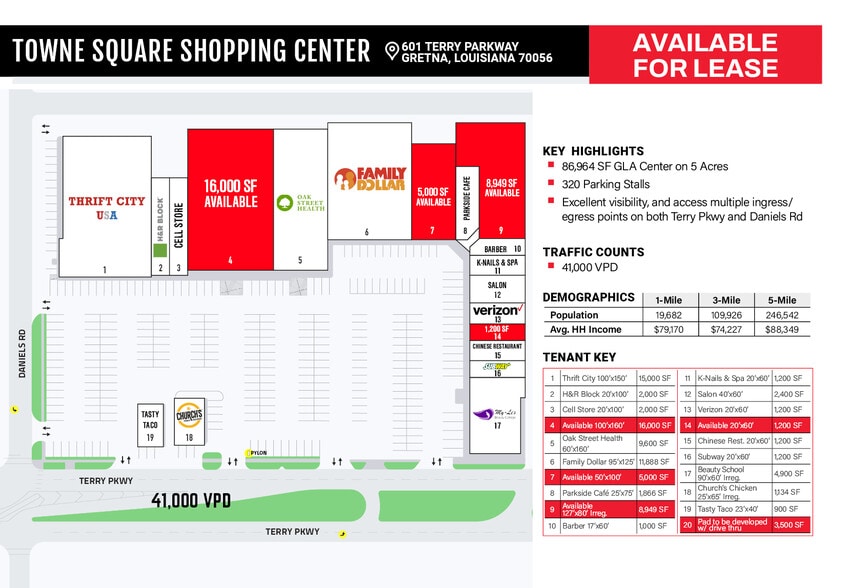 601 Terry Pky, Gretna, LA for lease - Site Plan - Image 1 of 7