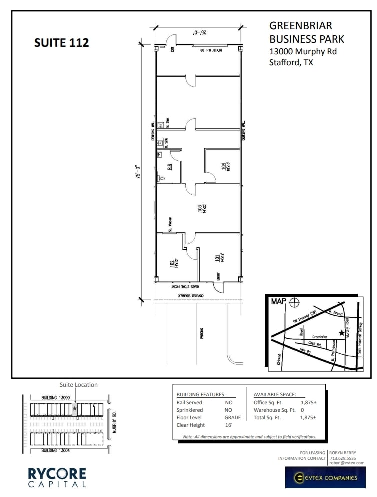 13000 Murphy Rd, Stafford, TX à louer Plan d’étage- Image 1 de 1