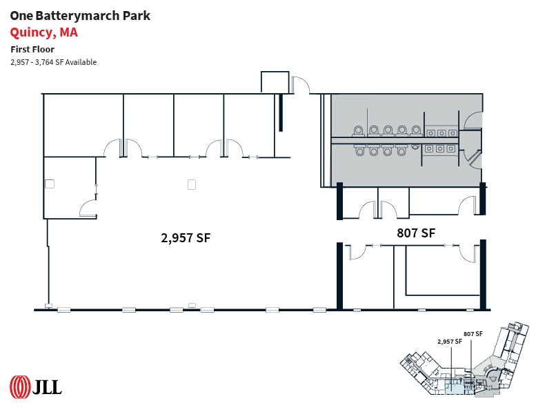 1 Batterymarch Park, Quincy, MA for lease Floor Plan- Image 1 of 1
