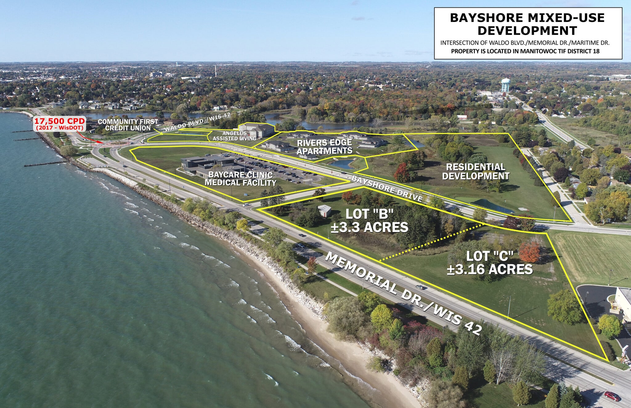 Bay Shore/Memorial Drive Mixed Use Development, Manitowoc, WI for sale Primary Photo- Image 1 of 5