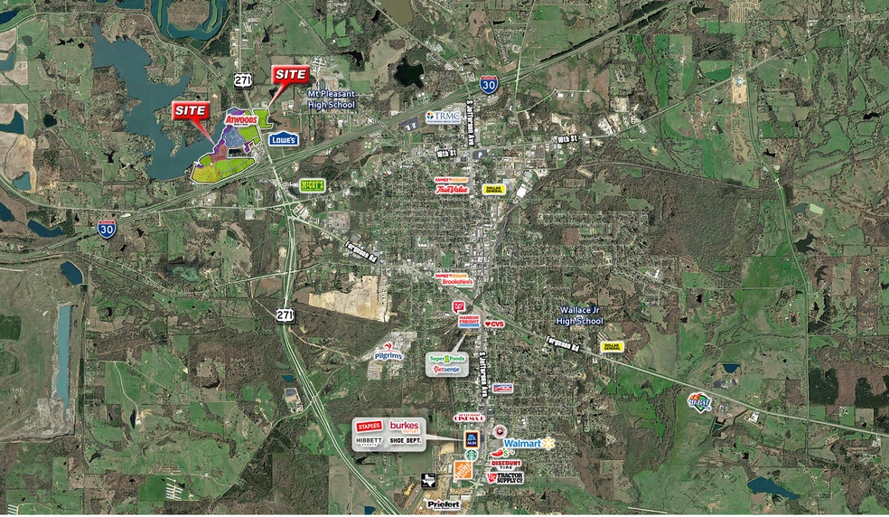 I 30, Mount Pleasant, TX for sale - Aerial - Image 3 of 3