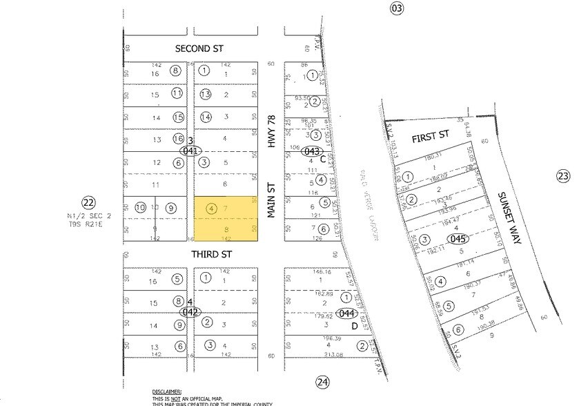 43 & 45 Ben Hulse Hwy S, Palo Verde, CA à vendre - Plan cadastral - Image 3 de 3