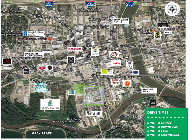 220 SW 9th St, Des Moines, IA for lease - Aerial - Image 2 of 23