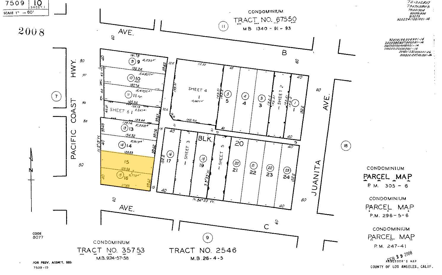 1032 S Pacific Coast Hwy, Redondo Beach, CA à vendre Plan cadastral- Image 1 de 1