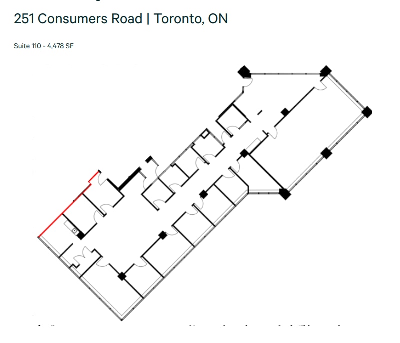 245 Consumers Rd, Toronto, ON à louer Plan d’étage- Image 1 de 1