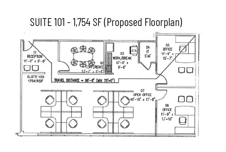 14140 Midway Rd, Farmers Branch, TX à louer Plan d’étage- Image 1 de 3