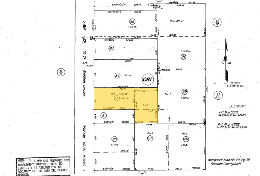 2720 Santa Rosa Ave, Santa Rosa, CA for lease - Plat Map - Image 2 of 4