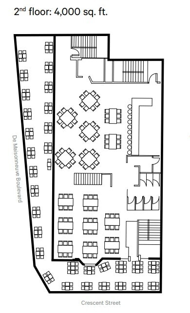 1467-1471 Rue Crescent, Montréal, QC à louer Plan d’étage- Image 1 de 1