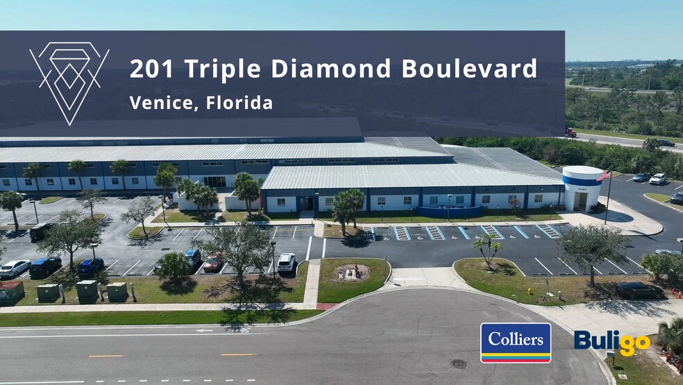 201 Triple Diamond Blvd, North Venice, FL for lease - Aerial Video - Image 2 of 12