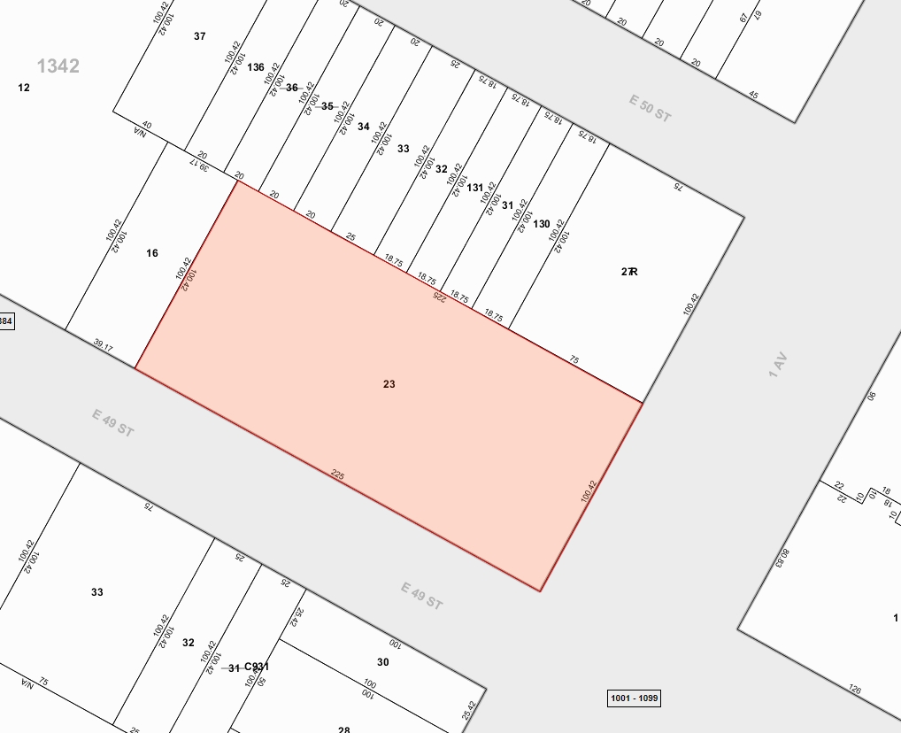 877 1st Ave, New York, NY à vendre Plan cadastral- Image 1 de 1