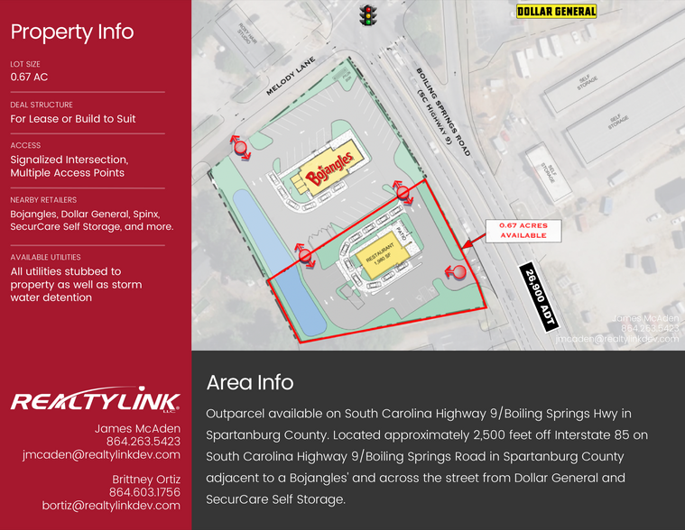 Melody Lane & Boiling Springs Rd, Boiling Springs, SC à louer - Plan de site - Image 2 de 3