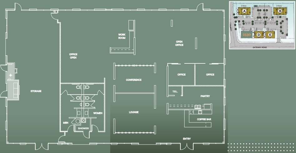 2540-2546 Gateway Rd, Carlsbad, CA à louer Plan d’étage- Image 1 de 1