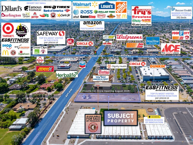 83rd Ave & Camelback Rd, Glendale, AZ à vendre - Aérien - Image 3 de 8