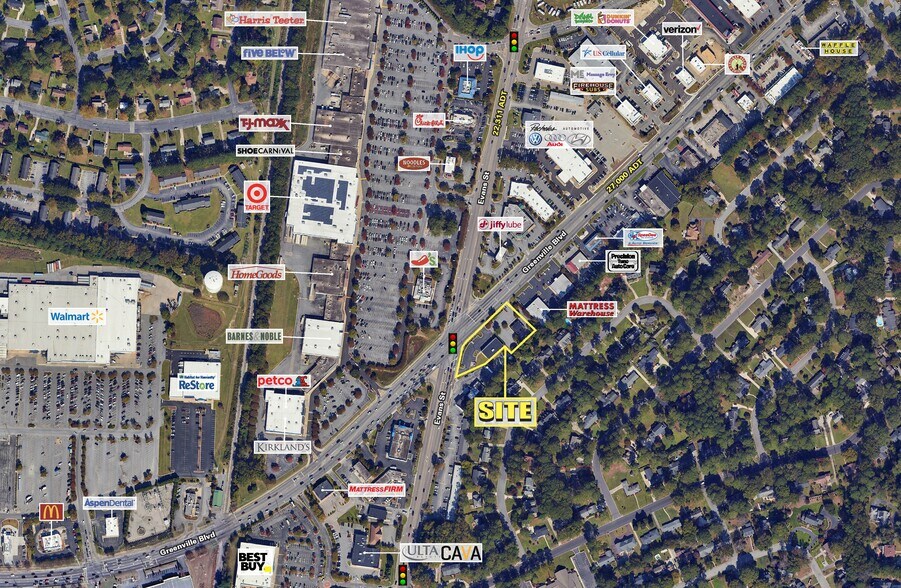 Greenville Blvd & Evans Hard Corner st, Greenville, NC for lease - Aerial - Image 1 of 4