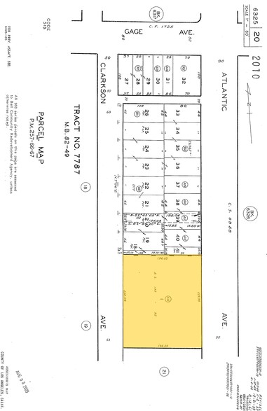 6607 S Atlantic Ave, Bell, CA à vendre - Plan cadastral - Image 1 de 1