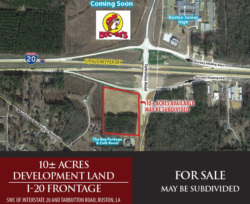 Tarbutton Rd, Ruston, LA for sale Aerial- Image 1 of 2