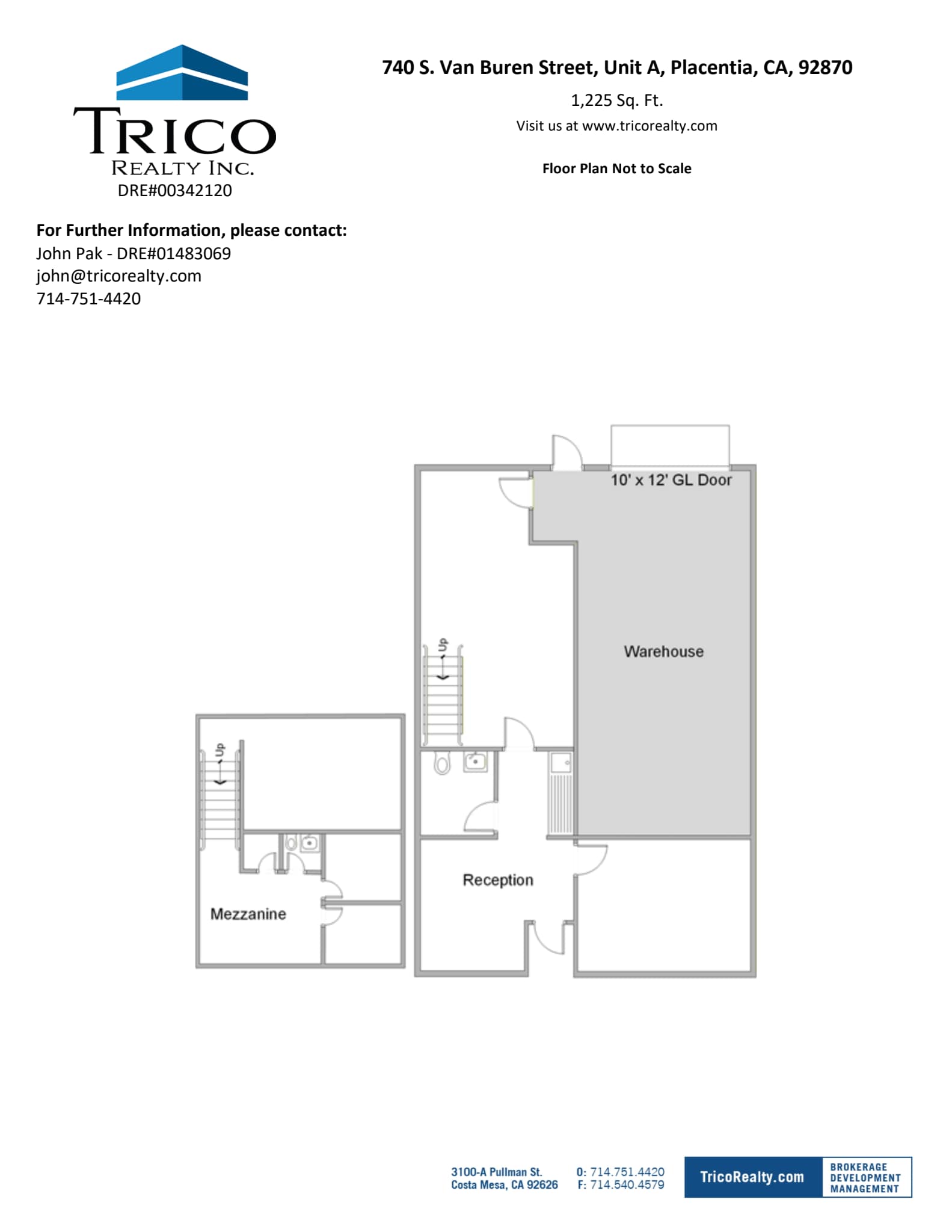740 Van Buren St, Placentia, CA à louer Plan d’étage- Image 1 de 1