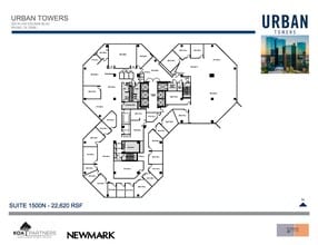 222 W Las Colinas Blvd, Irving, TX à louer Plan d’étage- Image 1 de 2