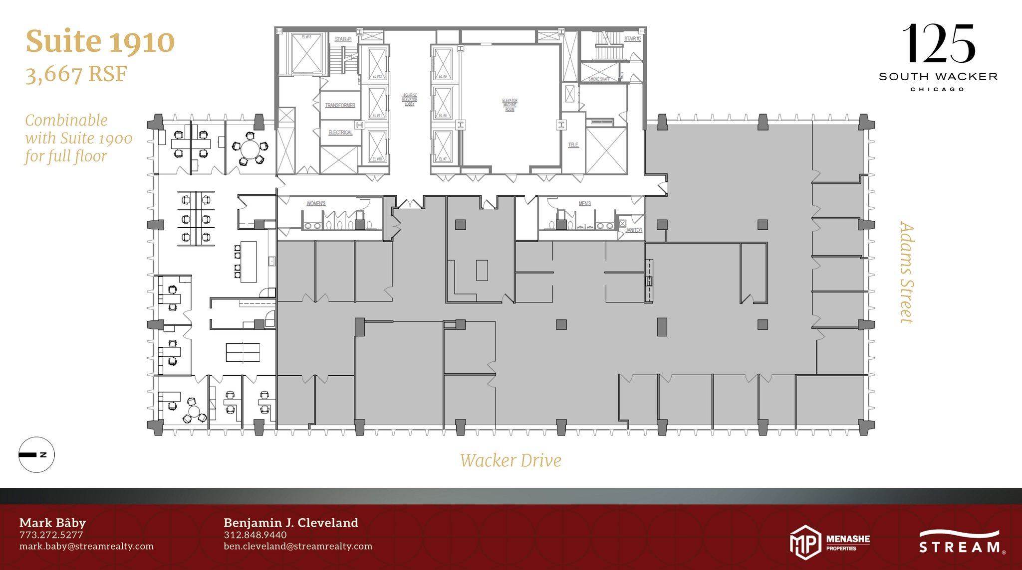 125 S Wacker Dr, Chicago, IL à louer Plan d’étage- Image 1 de 1