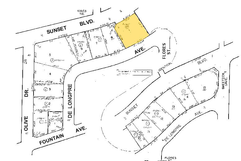 8358 W Sunset Blvd, West Hollywood, CA à vendre - Plan cadastral - Image 1 de 1