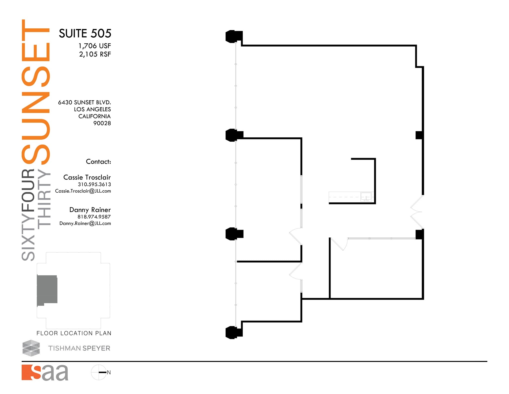 6430 W Sunset Blvd, Los Angeles, CA à louer Plan de site- Image 1 de 1