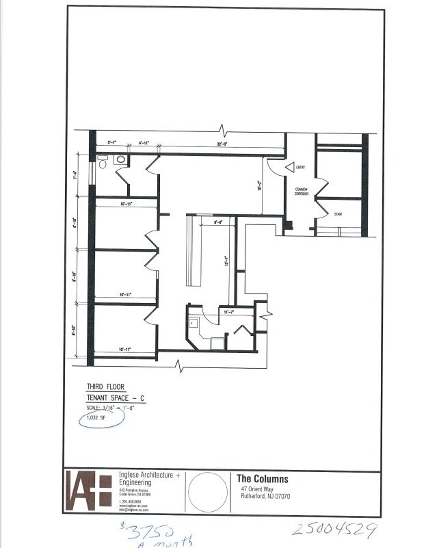 45-47 Orient Way, Rutherford, NJ à louer Plan d’étage- Image 1 de 2