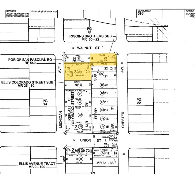 1250 E Walnut St, Pasadena, CA for lease - Plat Map - Image 2 of 8