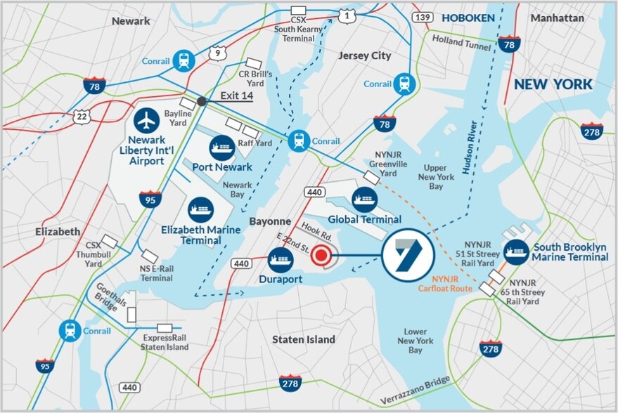 7 Hook Rd, Bayonne, NJ for lease - Aerial - Image 3 of 28