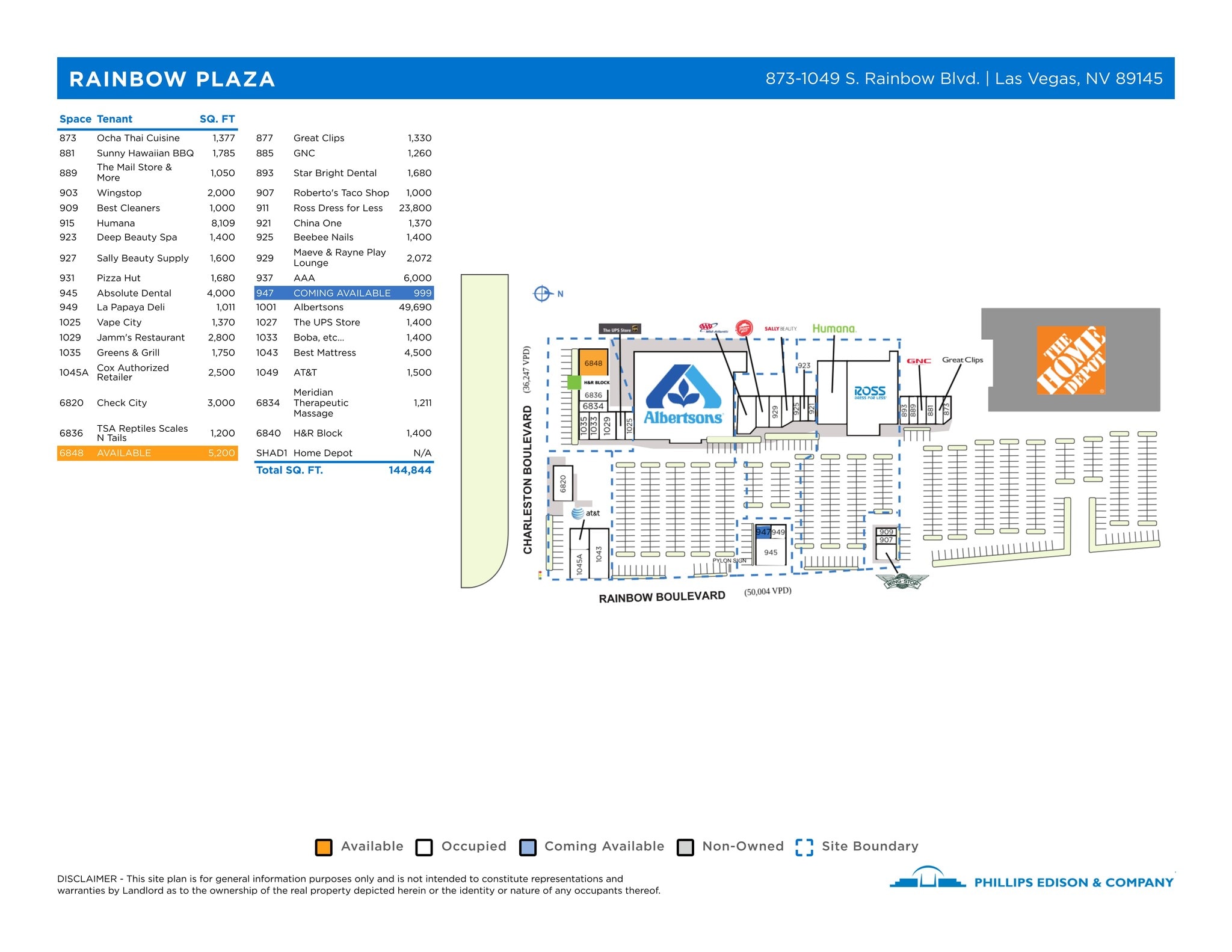 911-1035 S Rainbow Blvd, Las Vegas, NV for lease Site Plan- Image 1 of 1