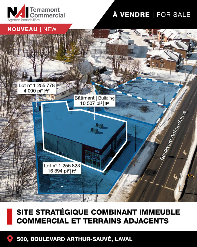 Plus de détails pour 500 Boul Arthur-Sauvé, Laval, QC - Terrain à vendre
