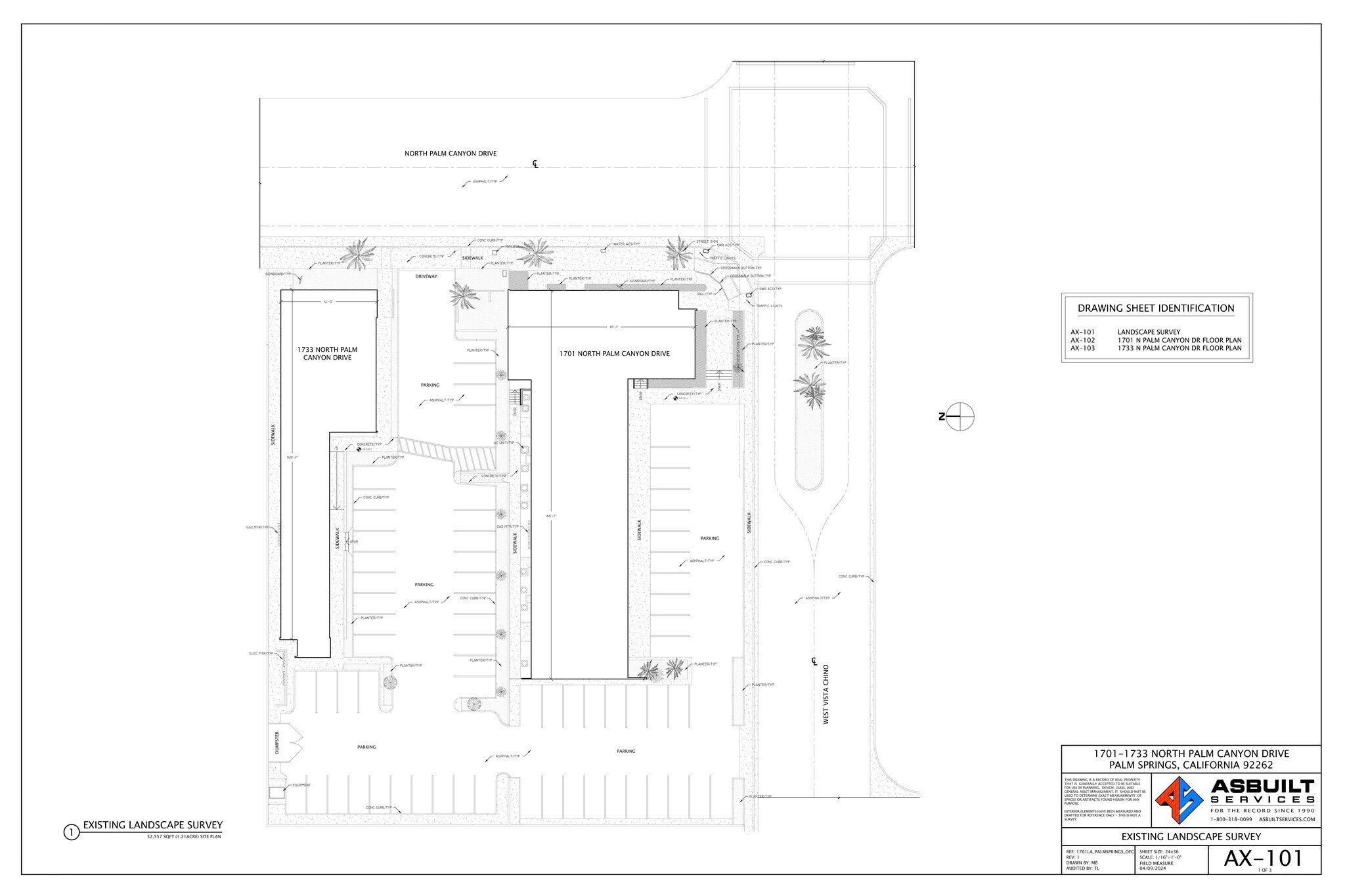 1701 N Palm Canyon Dr, Palm Springs, CA for lease Site Plan- Image 1 of 22