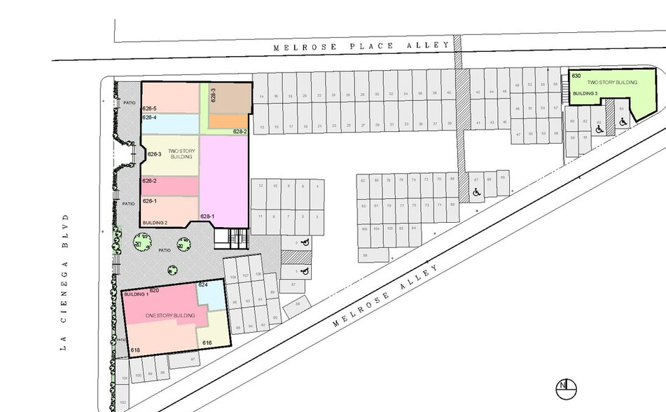 616-630 N La Cienega Blvd, West Hollywood, CA à louer - Plan d’étage - Image 2 de 7