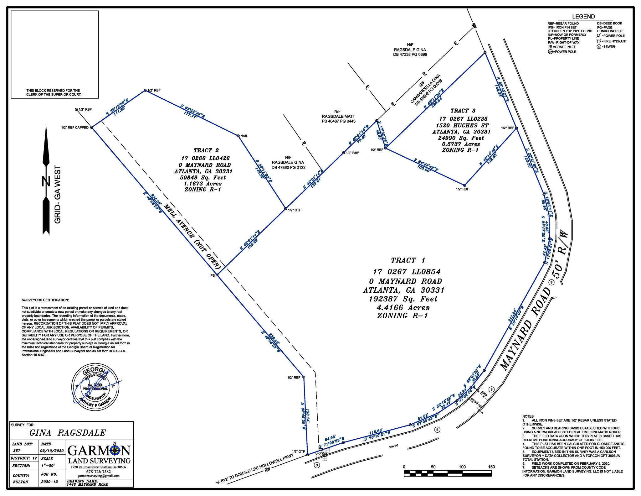 0 Maynard Rd, Atlanta, GA for sale Plat Map- Image 1 of 1