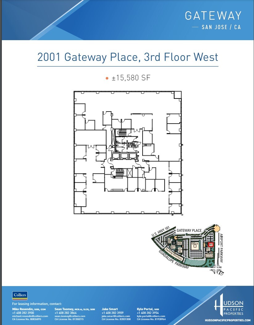 2001 Gateway Pl, San Jose, CA à louer Plan d’étage- Image 1 de 1