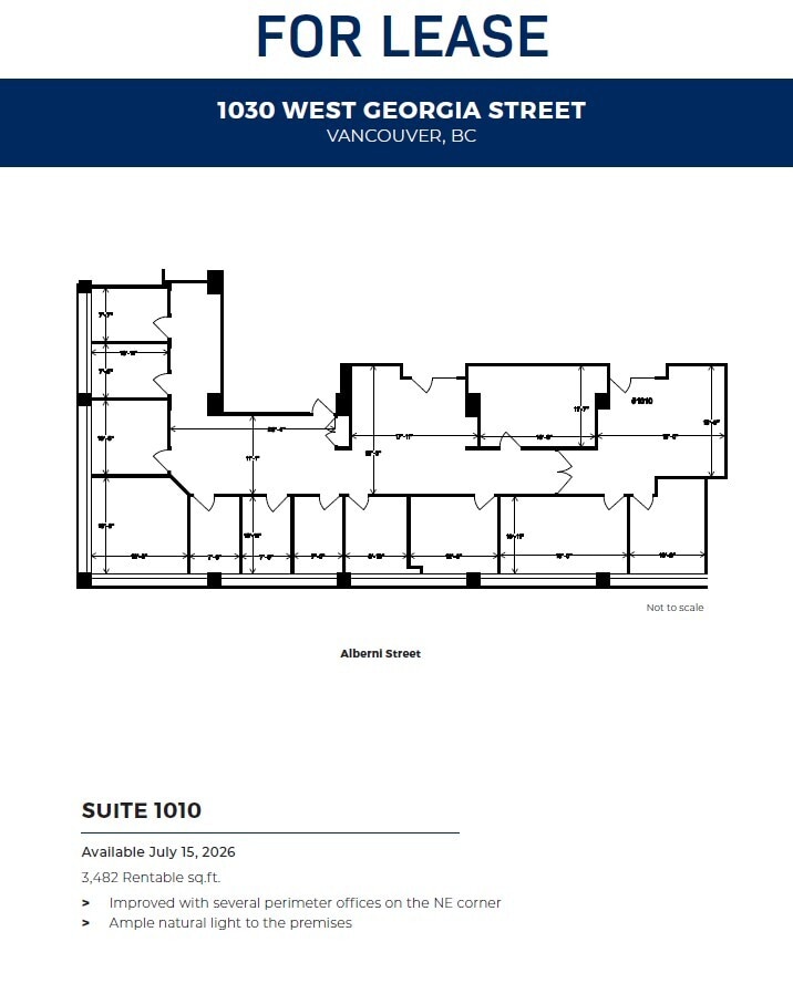 1030 W Georgia St, Vancouver, BC à louer Plan d’étage- Image 1 de 1