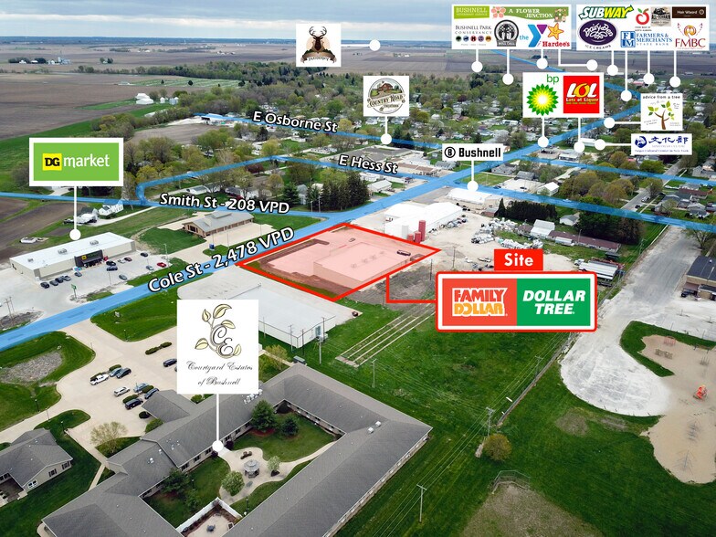 1099 Cole, Bushnell, IL à vendre - Aérien - Image 3 de 4