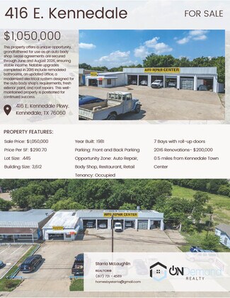 Plus de détails pour 416 E Mansfield Hwy, Kennedale, TX - Flex à vendre