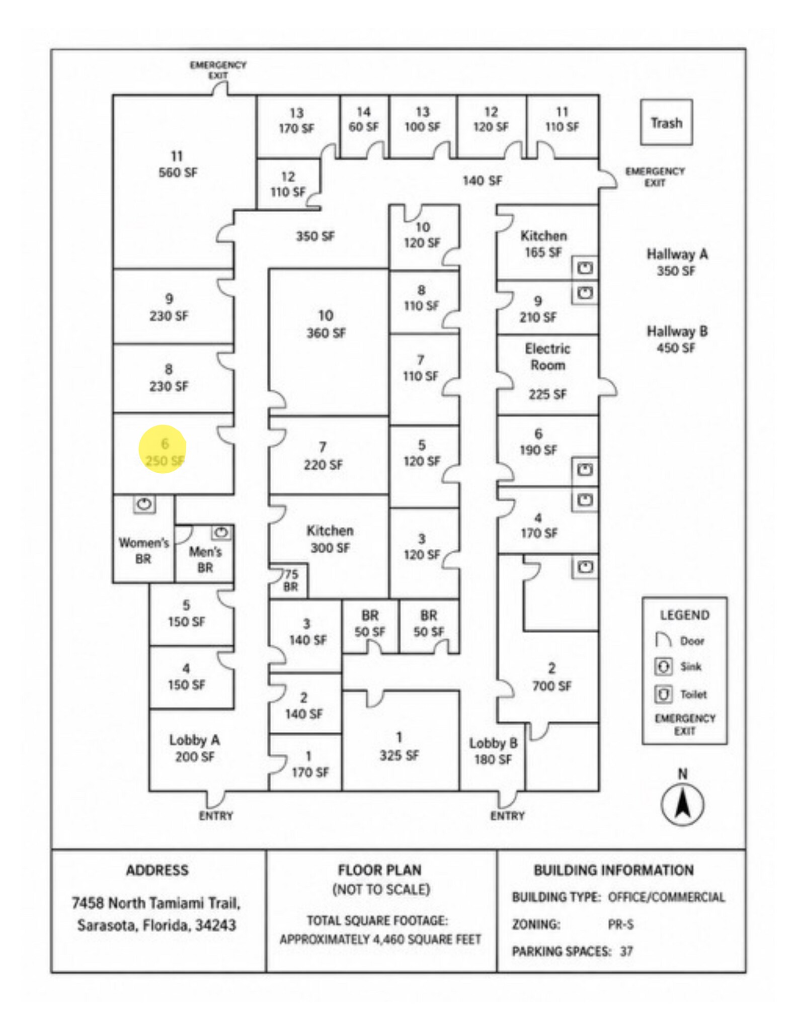 7458 N Tamiami Trl, Sarasota, FL for lease Floor Plan- Image 1 of 1
