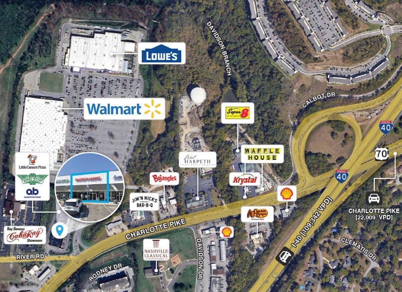 7050-7088 Charlotte Pike, Nashville, TN for lease - Aerial - Image 2 of 5